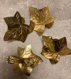 Set van 4 gouden blad-vormige gordijnklemmen, Bruin, Minder dan 50 cm, Nieuw, Natuur, gold