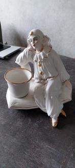 Vintage Pierrot Beeldje met Plantenbakje, Ophalen of Verzenden