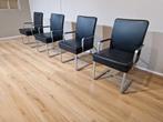 4X Hulsta D13 Stoelen - Eetkamerstoelen - Zwart Leder-Design, Huis en Inrichting, Stoelen, Voltastraat 21, Barneveld, Hulsta, Zwart