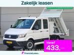 Volkswagen Crafter 177pk Kipper met Kist Dubbel Cabine Dubbe, Stof, Gebruikt, Euro 6, 4 cilinders