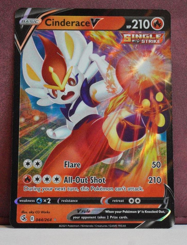 Cinderace V 044-264 Fusion Strike Pokémon Kaart, Hobby en Vrije tijd, Verzamelkaartspellen | Pokémon, Nieuw, Losse kaart, Verzenden