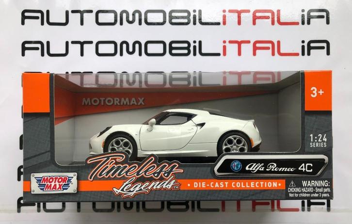 Alfa Romeo 4C bianco Motor Max 1:24, Hobby en Vrije tijd, Modelauto's | 1:24, Nieuw, Auto, Motormax, Ophalen of Verzenden