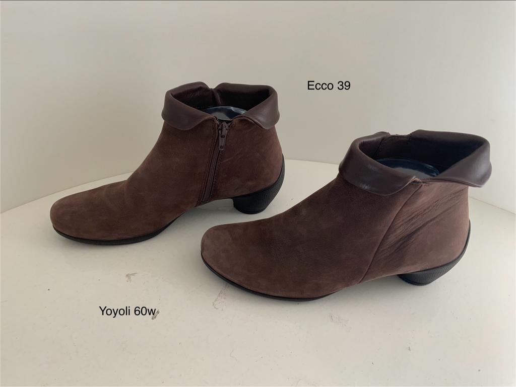 60W) Ecco 39 bruine enkellaarsjes, Kleding | Dames, Schoenen, Bruin, Lage of Enkellaarzen, Ophalen of Verzenden, Zo goed als nieuw