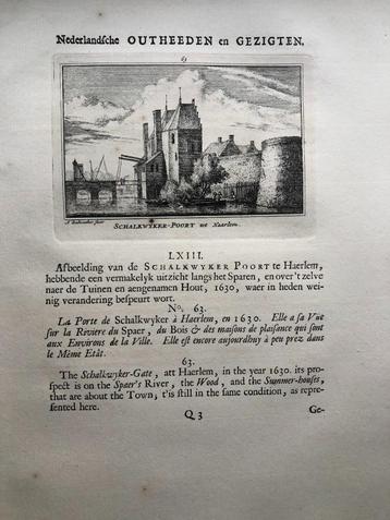063 / Haarlem de Schalkwijkerpoort Kopergravure 1731 beschikbaar voor biedingen