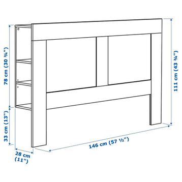 Brimnes hoofdbord Ikea bed 140 wit - afbeelding 5