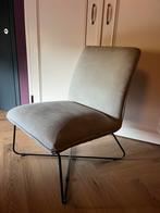 Fauteuil beige grijs suede, Huis en Inrichting, Stoelen, Ophalen, Zo goed als nieuw, Grijs, Eén
