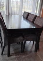 Donkerbruine eiken tafel 1,80x0,90, Ophalen, Gebruikt, 4 tot 6 stoelen