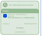 EK 2024 ticket Nederland - play-offwinner A cat 2 16 juni, Tickets en Kaartjes, Nederland