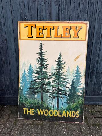 Vintage Tetley Woodlands Reclamebord beschikbaar voor biedingen
