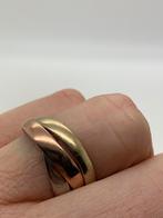 R464 Prachtige zilveren Trinity ring tricolor maat 18, Sieraden, Tassen en Uiterlijk, Ringen, 18 tot 19, Ophalen of Verzenden