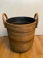 Rotan plantenmand met binnenbak, Ophalen, Overige materialen, Gebruikt, 40 cm of meer