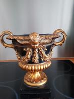 2x luxe aardewerk Barok (bloem) pottenZwart/goud., Ophalen