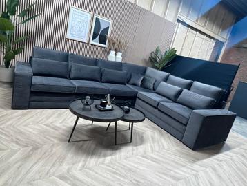 NIEUW Velvet Velours Hoekbank - Antraciet - 341 x 271 beschikbaar voor biedingen