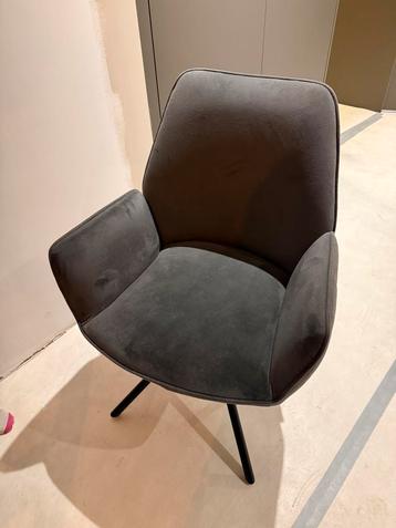 4x Basic Label Fauteuil - Grijs Velours T.e.a.b beschikbaar voor biedingen
