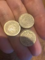 3 x Zilveren Dubbeltje 1944 s, Zilver, Ophalen of Verzenden, 10 cent, Koningin Wilhelmina