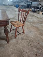 Vier oude houten stoelen met rieten zitting, Huis en Inrichting, Stoelen, Ophalen, Riet of Rotan, Gebruikt, Vintage