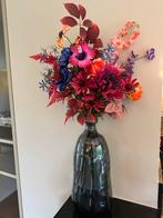 Glazen vaas met Silka kunstbloemen, Ophalen, Overige kleuren, 50 tot 75 cm, Glas