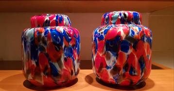 Design glas spatter vazen beschikbaar voor biedingen
