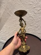 Bronzen kandelaar met Cupido, Ophalen of Verzenden, Koper of Brons