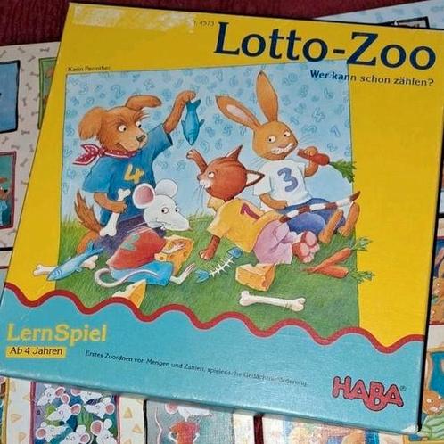 Haba Beestenbingo tel- kleuren-spel vanaf 4 jaar., Kinderen en Baby's, Speelgoed | Educatief en Creatief, Zo goed als nieuw, Rekenen