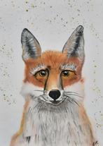 Schilderij aquarel Vos op A4 formaat aquarelpapier, Ophalen of Verzenden