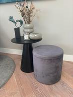 Poef antraciet velvet, Ophalen, Minder dan 50 cm, Rond, Minder dan 50 cm