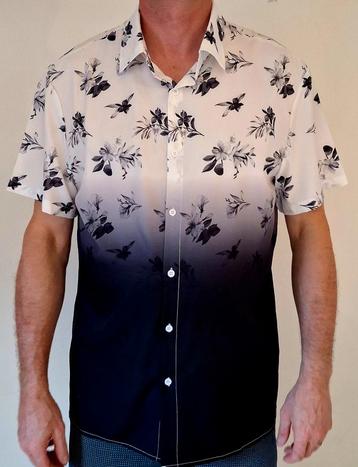 Shein Heren Overhemd XXL - Zwart/Wit Bloemen beschikbaar voor biedingen