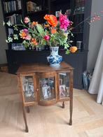 Antiek Theekastje met Geslepen Glas, Huis en Inrichting, Gebruikt, Minder dan 100 cm, 25 tot 50 cm, Overige houtsoorten