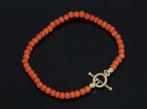 Bloedkoraal baby kinder armband fraai 14k slot goud kapittel