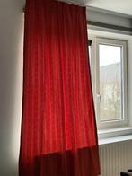 Vrolijke gordijnen rood geblokt, Ophalen, Gebruikt, 200 cm of meer, 50 tot 100 cm