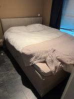 Beige boxspring 160x200 met opbergruimte, Ophalen, Gebruikt, Beige, Tweepersoons