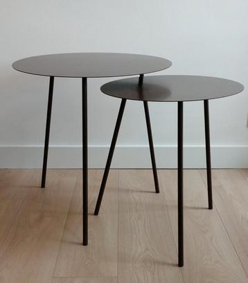 Leuke metalen bijzettafels - set van 2 - warme koper kleur beschikbaar voor biedingen