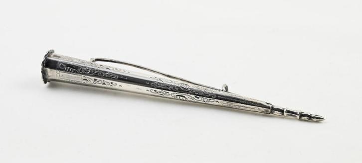 zilveren breipenschede Biedermeier stijl, 19e eeuw, Antiek en Kunst, Antiek | Goud en Zilver, Zilver, Verzenden