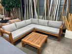 UITVERKOOP: 7 delige Robuuste set Donker Hout, Tuin en Terras, Tuinsets en Loungesets, Ophalen, 5 zitplaatsen, Nieuw, Loungeset