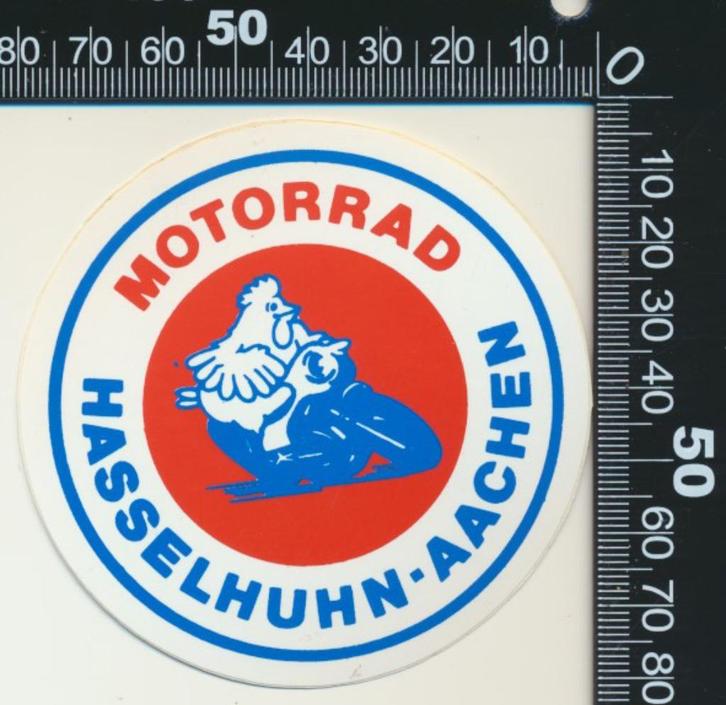 Sticker: Motorrad Hasselhuhn - Aachen, Verzamelen, Stickers, Zo goed als nieuw, Auto of Motor, Ophalen of Verzenden