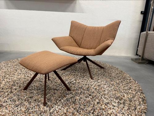 Nieuw Label Vandenberg Gustav Fauteuil met poef Stof leer, Huis en Inrichting, Fauteuils, Nieuw, Leer, Ophalen of Verzenden