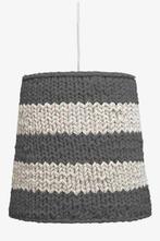 HK-living Hanglamp grijs/creme gebreid katoen Ø35x34cm, Huis en Inrichting, Lampen | Lampenkappen, Gebruikt, Crème, 25 tot 50 cm