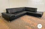 GRATIS LEVERING HEEL NL Caliaitalia Zwart Echt Leer Hoekbank, 250 tot 300 cm, Hoekbank, Leer, Ophalen of Verzenden