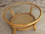 Rotan vintage salontafel, Huis en Inrichting, Tafels | Salontafels, Ophalen, 50 tot 100 cm, Rond, 50 tot 100 cm