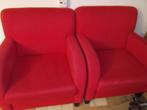 stoelen fauteuil rood  2x in zeer goede staat gratis afhalen, Ophalen, Hout, Gebruikt, Twee