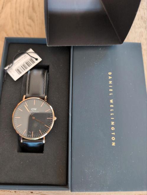 Daniel Wellington classic bayswater rose/ zwart leren bandje, Sieraden, Tassen en Uiterlijk, Horloges | Dames, Nieuw, Polshorloge