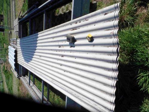 stalen golfplaten, Doe-het-zelf en Verbouw, Dakpannen en Dakbedekking, Gebruikt, Golfplaat, Metaal, Grijs, 15 m² of meer, Ophalen