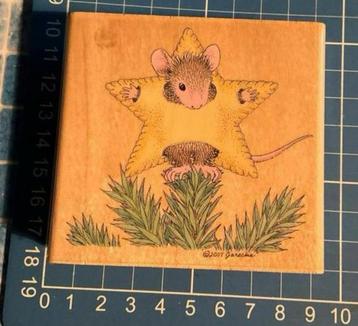 Houten Stempel - house mouse, Ster in de boom beschikbaar voor biedingen