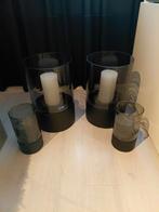 4 Eric kuster style windlichten  smoke glas, Ophalen, Zo goed als nieuw, Overige materialen, Minder dan 25 cm