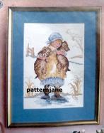 Compleet borduurpakket - Tavla Polly meisje met hondjes , Verzenden, Nieuw, Handborduren, Borduurpakket