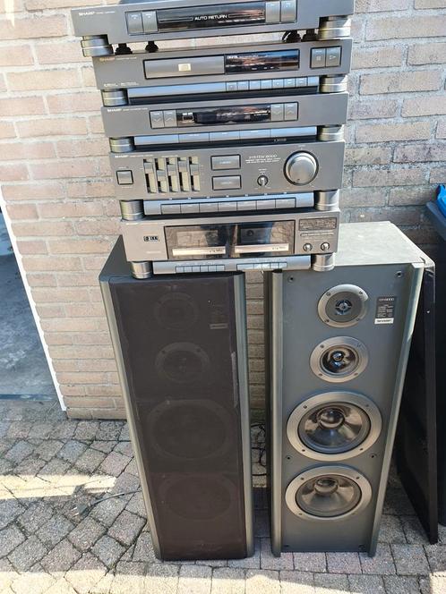Sharp Stereo Set 8000  werkt !, Audio, Tv en Foto, Stereo-sets, Gebruikt, Cassettedeck, Cd-speler, Tuner of Radio, Speakers, Sharp