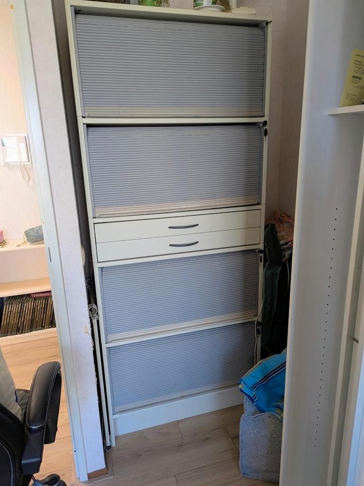 Roldeur archiefkast met Lades, Huis en Inrichting, Kasten | Roldeurkasten en Archiefkasten, Gebruikt, 150 tot 200 cm, Minder dan 50 cm