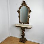 Barok, brocante Rococo kuifspiegel wandconsole, sidetable 07, 25 tot 50 cm, Gebruikt, Rechthoekig, Ophalen of Verzenden