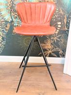 Industriële barkruk cognac eco-leer, Huis en Inrichting, Barkrukken, Ophalen, Gebruikt, Met voetsteun, 90 cm of meer