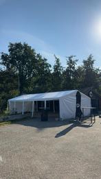 Partytent 5x10, feestverhuur, disco lampen muziek box. tafel, Tuin en Terras, Partytenten, Partytent, Zo goed als nieuw, 4 tot 6 meter